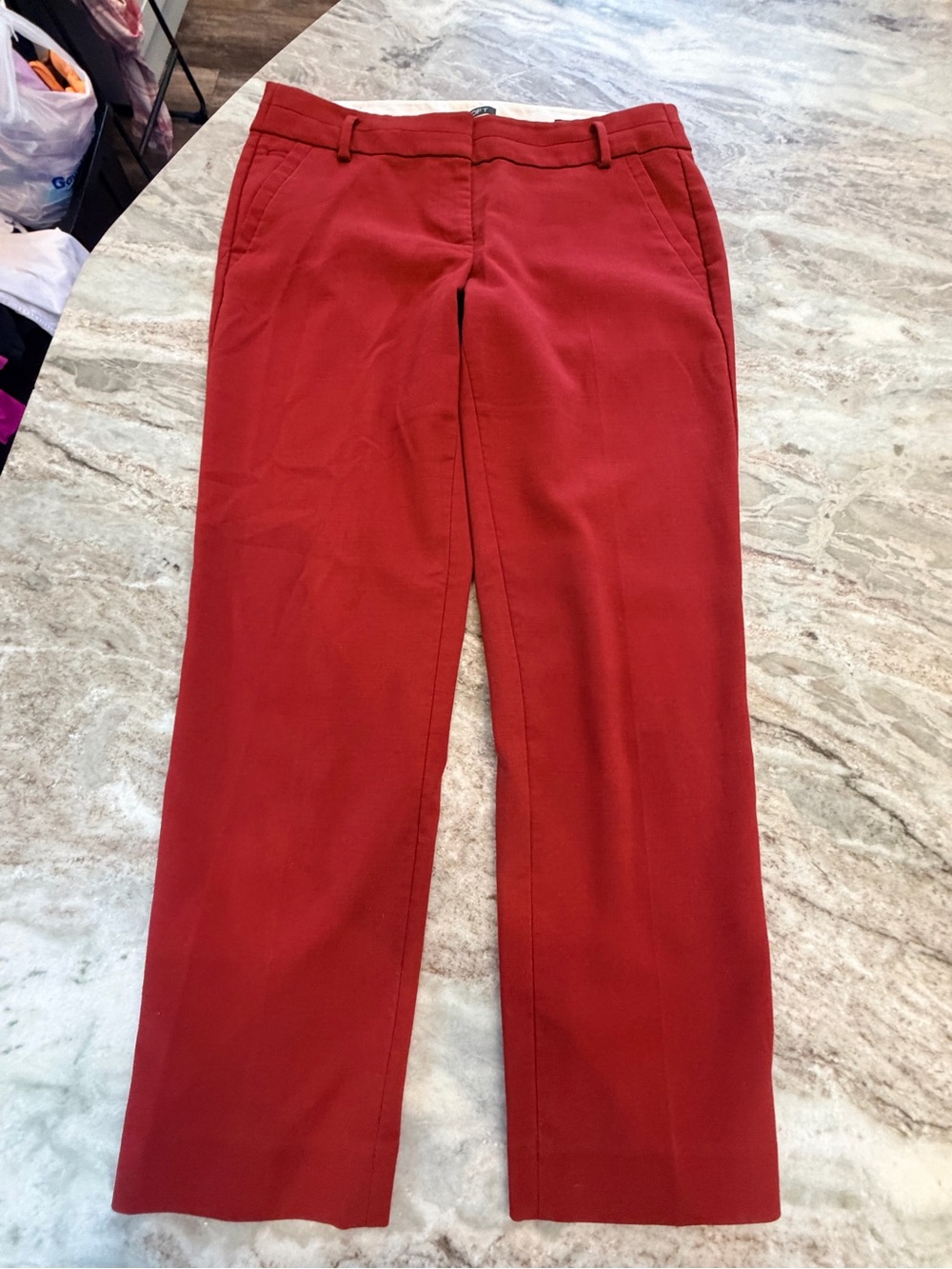 LOFT Marisa Brick Red Straight Leg Dress Pants Size 8